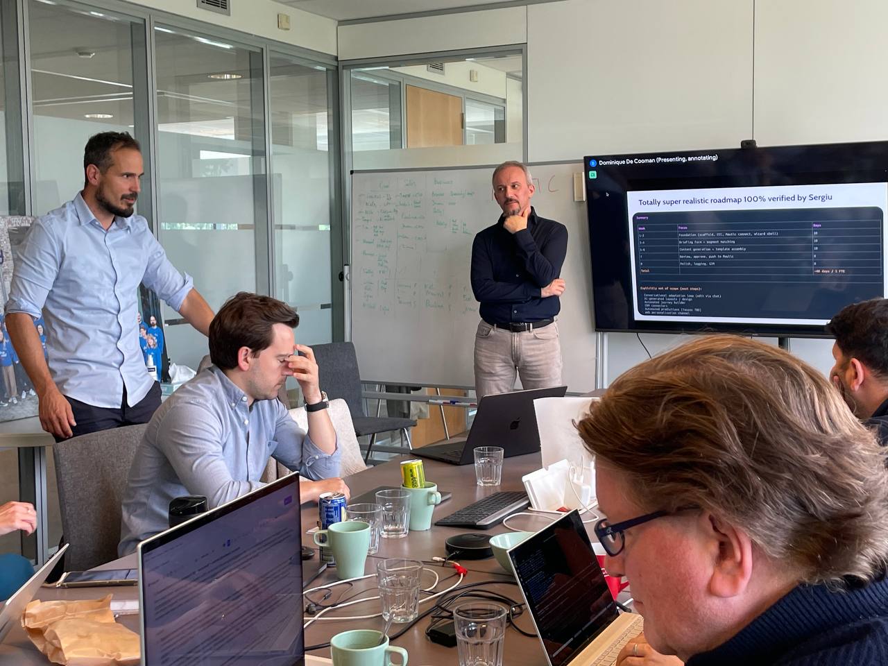 Dominique De Cooman presenting the personalisation case at the Dropsolid AI off-site